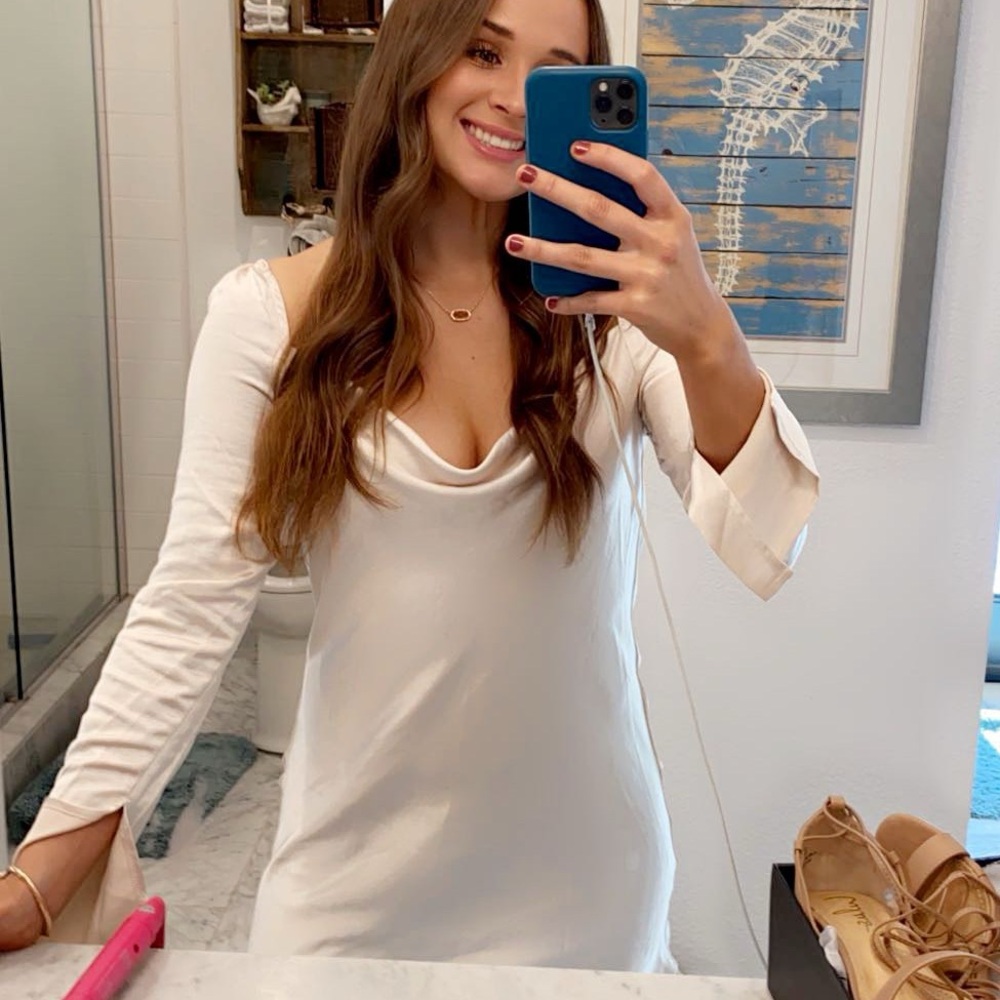 Princess Polly Star Power Champagne Long Sleeve Mini Dress